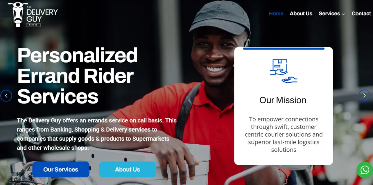 The Delivery Guy website — errand and courier services homepage