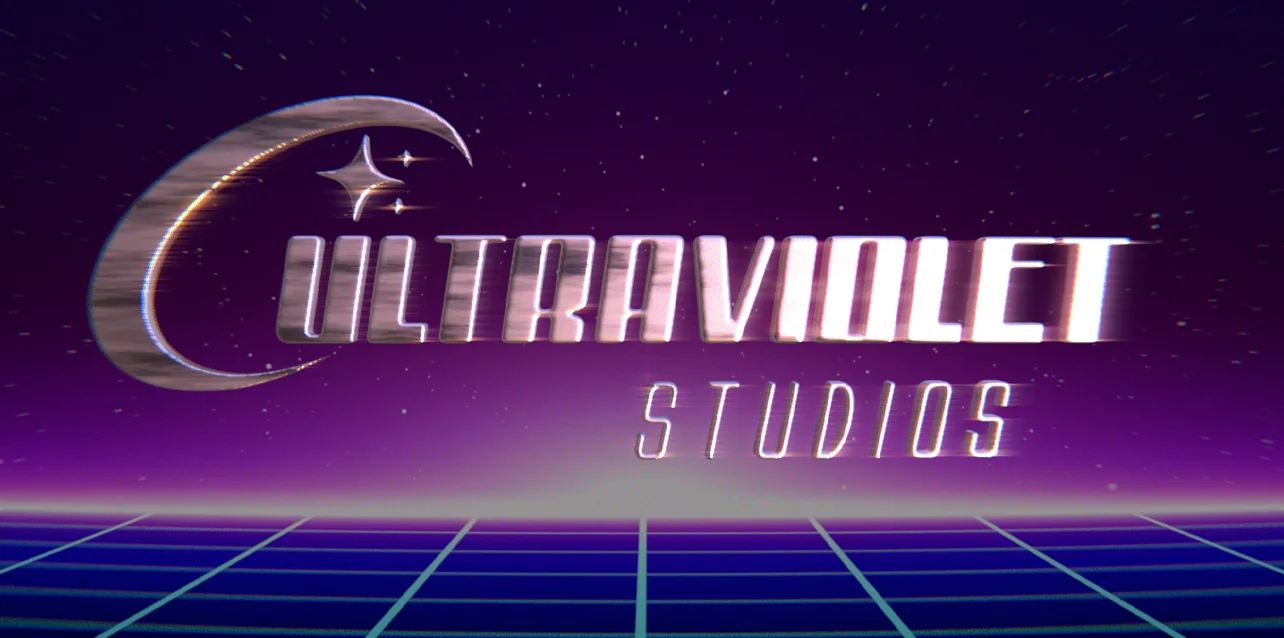 Ultraviolet Studios logo — chrome retro 3D wordmark